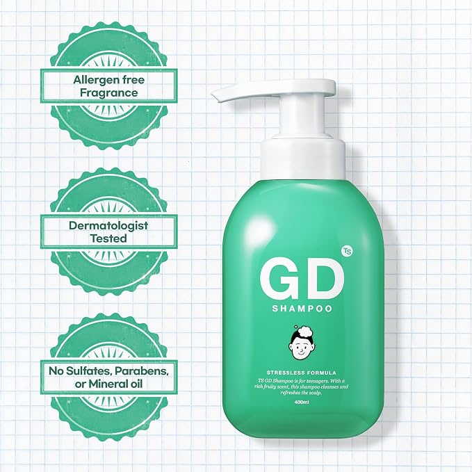 TS GD Teen Shampoo for Itchy, Flaky, Dry, Sensitive Scalp, Sulfate and Silicone Free Gentle Scalp Cleanser for Build Up and Odor Care, Korean Hair Care 14.01 fl oz, 400ml