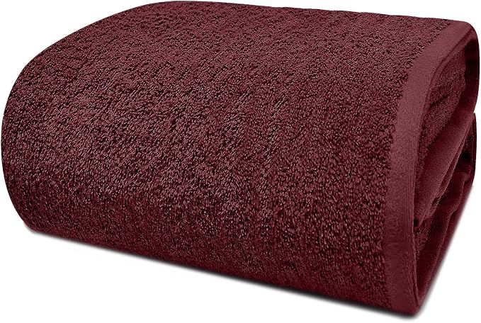 DAN RIVER Pack of 1 Jumbo Bath Sheet 40x80 Inches, Oversized Bath Towels, Soft and Absorbent Extra Large Towels for Bathroom - Pomegranate