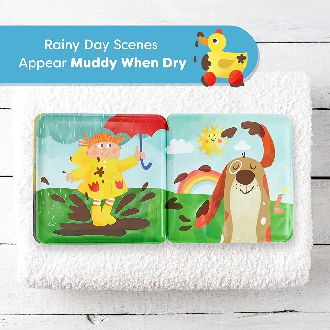 HABA Magic Muddy Day Color Changing Bath Book for Toddlers & Babies – Interactive Farm Bath Toy with Water Reveal Pages for Sensory Play & Early Learning