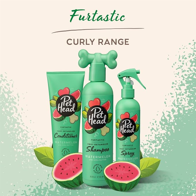 Pet Head Furtastic Dog Conditioner | Watermelon Scent | Dog Conditioner for Smelly Dogs | Knot Detangler | Care for Long Tangly Curls & Coats | Gentle Formula for Puppies | Made in USA | 8.4 fl. oz.