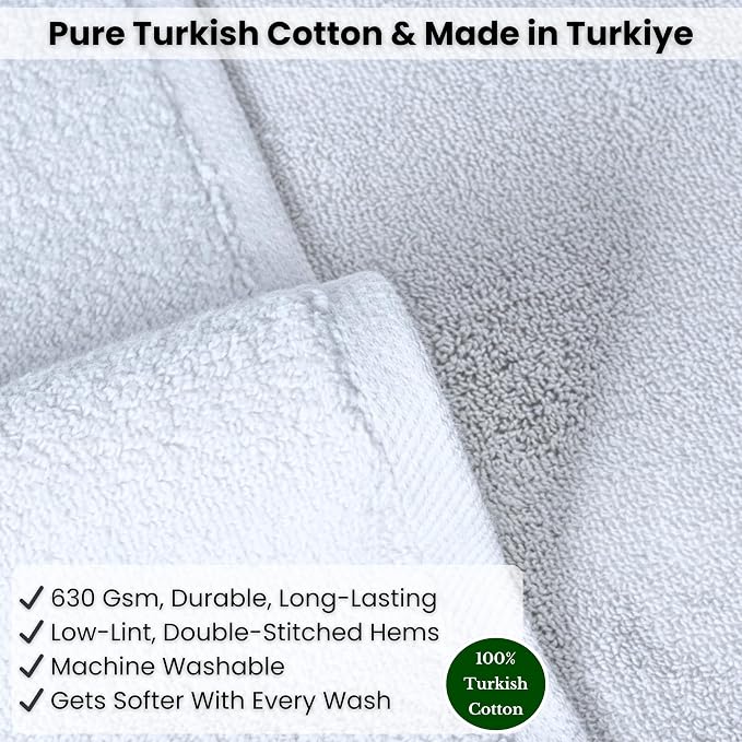 SALBAKOS Luxury 100% Turkish Cotton Bath Sheets 40x80 in Oversized Extra Large Bath Towels | Premium Hotel Quality Thick Soft Absorbent Turkish Towel for Spa Beach (Pack of 1, White, Jumbo Bath Sheet)