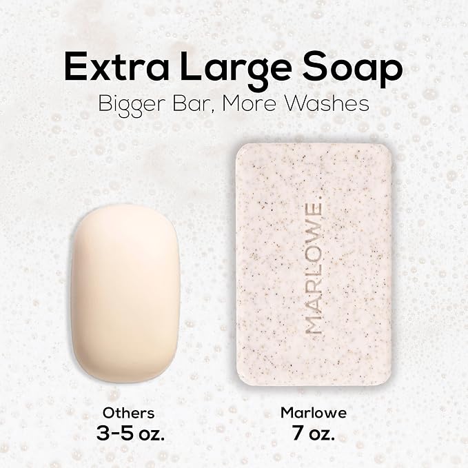 MARLOWE. Body Scrub Soap, Exfoliating Soap Bar, Oud Wood, 7 oz | Scrub Soap Bar that deeply cleanses and exfoliates while buffing away rough, dry skin. Oud Wood scent.