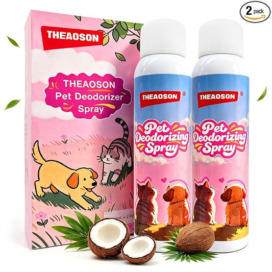 Pet Cologne Spray for Dogs & Cats, 2 Pack Deodorizing Spray with Corn-Derived Cyclodextrin, Long-Lasting Freshness, Alcohol-Free Grooming Mist