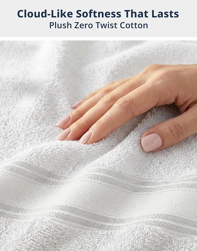 LANE LINEN 100% Cotton Bath Sheets - Exclusive Zero Twist Technology - 4 Pack (35"x66") White Towels large - Ultra Soft, Quick Dry & Super Absorbent - Hotel Collection Oversized Bath Towel Set - White