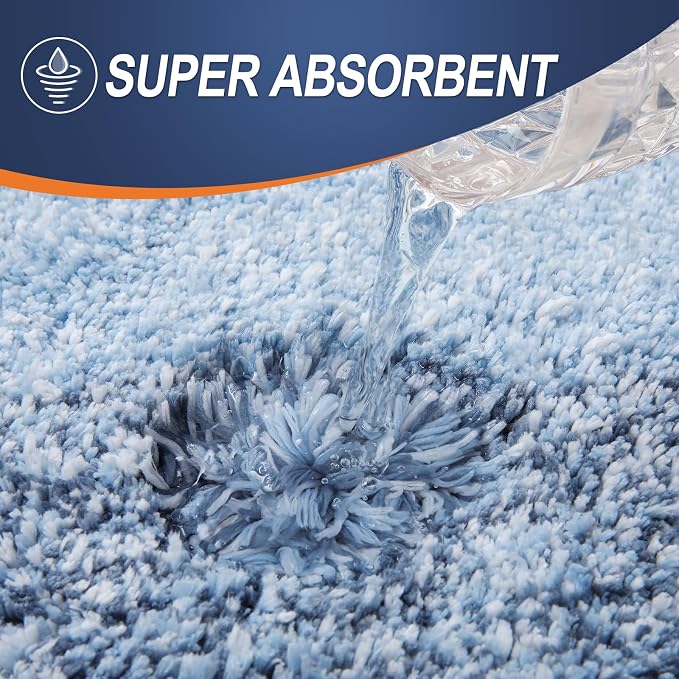 OLANLY Bathroom Runner Rugs Mat 70x20, Extra Soft Absorbent Microfiber Bath Rugs, Rubber Backing, Quick Dry, Washable Long Bath Mats for Bathroom Floor, Tub and Shower, Home Decor Accessories, Blue