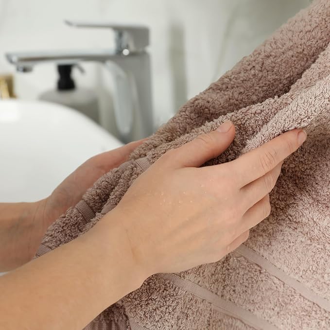100% Ring Spun Cotton Hand Towels for Bathroom – 550 GSM Soft & Absorbent Towel Set– Pack of 6 Small Towel (34x20in) – Quick Dry Luxury Cotton Hand Towels – Beige