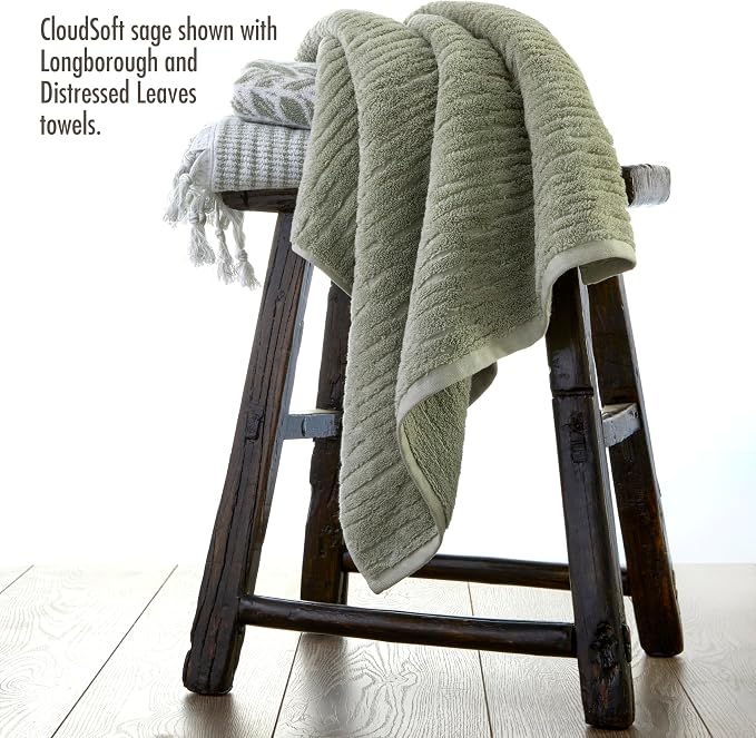 SKL Home CloudSoft Cotton Luxury 4-Piece Washcloth Set, Sage