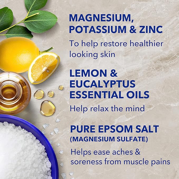 Dr Teal's Epsom Salt Magnesium Soak, Restorative Minerals with Magnesium, Potassium & Zinc, 3 lbs