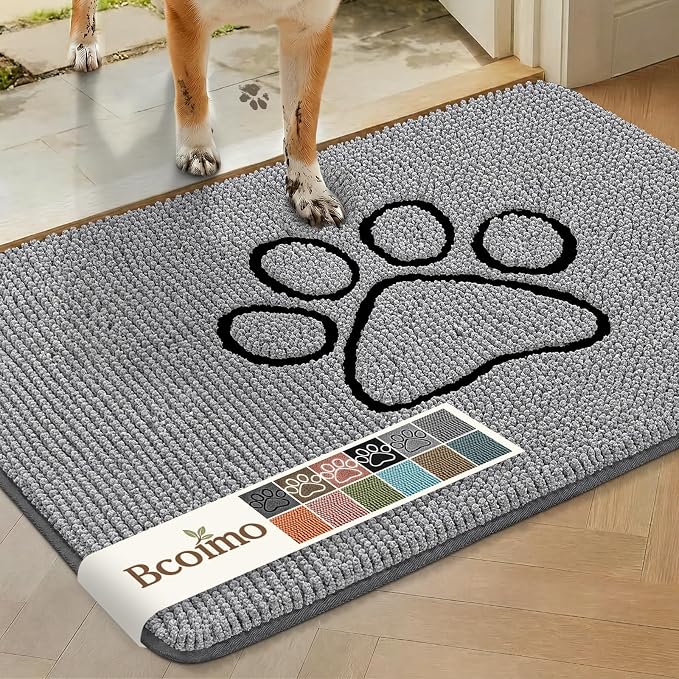 Bcoimo Super Absorbent Dog Door Mat, 36"*24" Anti Slip Mat for Muddy Paws, Pet Rugs for Dirty Paws Washable that Absorbs Moisture and Dirt, for Dog Cage and Pet Resting Carpet