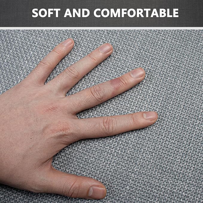 Bathroom Rugs Non Slip Bath Mat with Rubber-Backing Braided Absorbent Machine Washable Quick Dry Ultra Thin Bathroom Rugs Fit Under Door, 17" x 24" Grey Toilet Rug