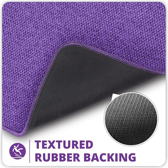 Bosap Bath Mat,Ultra Thin Bathroom Runner Rugs,Large Bath Mats for Bathroom,Quick Dry,Non-Slip,Machine Washable,Low Pile,Bath Rug,Shower Outside,Sink,Home Decor Accessories.Purple,3'x5'(36x60inch)