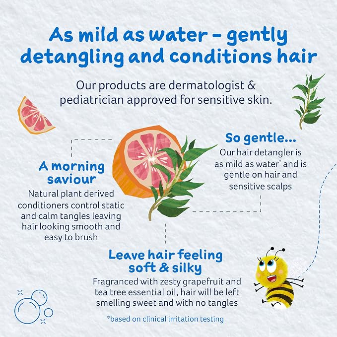 Childs Farm, Kids Hair Detangler, Grapefruit & Organic Tea Tree, Suitable for Dry, Sensitive & Eczema-prone Skin, 4.2 Fl Oz