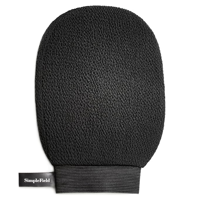 SimpleField Korean Exfoliating Mitt for Remove Dead Skin. 100% Viscose Deep Kessa Exfoliating Glove for Body Scrub, Keratosis Pilaris and Self Tanning Removal. Easily Smooth Skin Surface. (1 Piece)