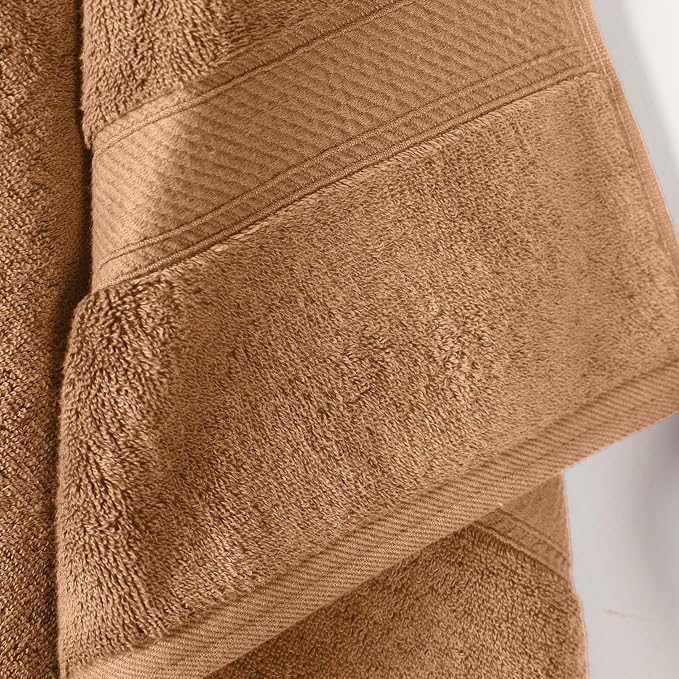 Superior Egyptian Cotton Plush & Absorbent, Bath Towel Set of 2, Rust | Quick Dry, Soft Luxury Towel Set, Bath Essentials for Bathroom, Guest Bath, Spa, 2 Piece Bath, Madeline Towels