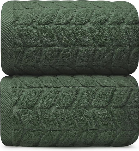 Alusa Home Ultra Soft & Stylish 700 GSM Luxury Bath Sheets | Pack of 2 | Extra Large 35x70 Inches | 100% Zero-Twist, Long-Staple Cotton | Remarkably Absorbent (Hunter Green)