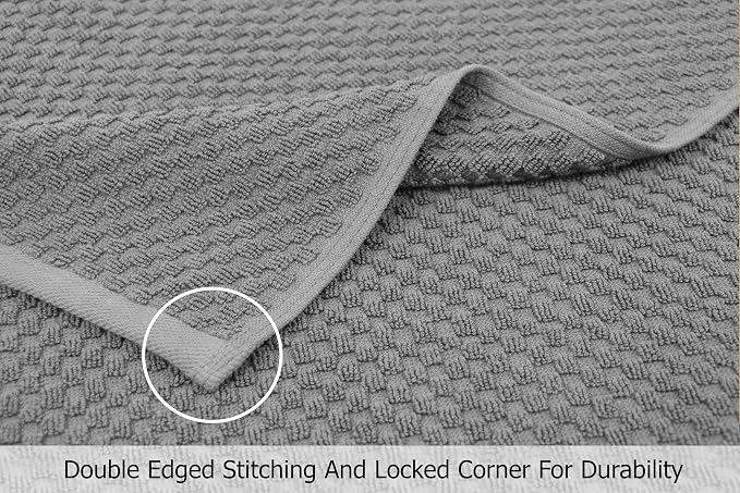COTTON CRAFT Hooded Bath Towel – 2 Pack Oversized 35x70 Waffle Weave Towel with Hood for Adults - 100% Ringspun Cotton Pool Bath Sheet Wrap with Hood - Soft Super Absorbent Quick Dry – 450 GSM – Grey
