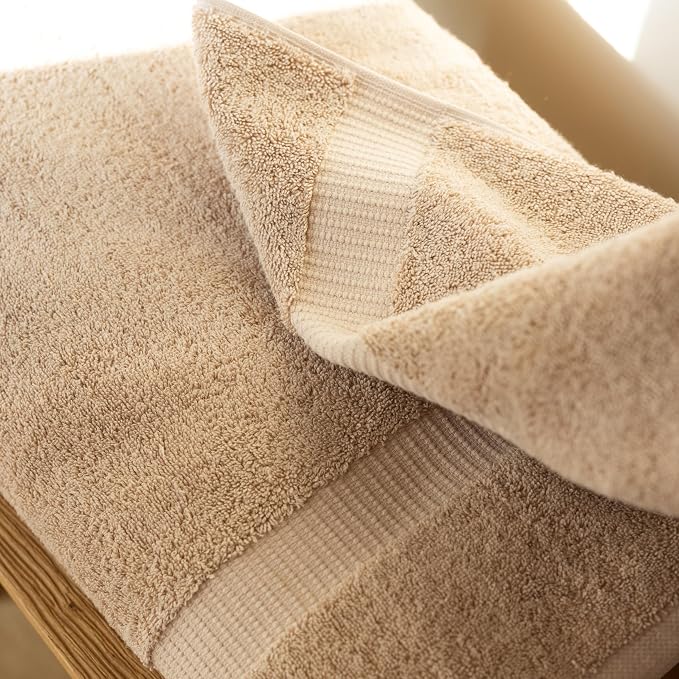 SALBAKOS 100% Turkish Cotton Washcloth Set of 12, 13x13 inch | Premium Quality | Hotel & Spa Collection | Ultra Soft, Super Absorbent, Wash Cloth Towels | Made in Turkey (Taupe, 12 Washcloths)
