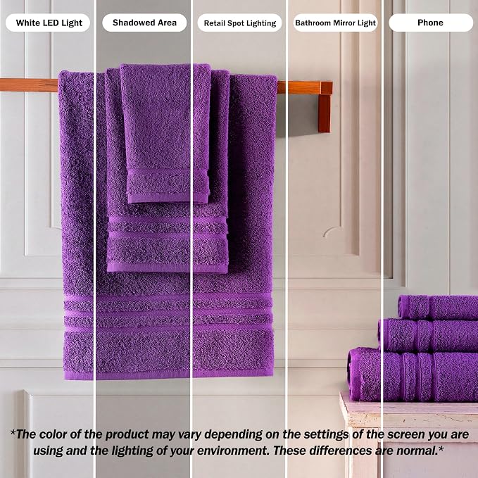 Hawmam Linen Jumbo Large Bath Sheets Towels 2 Pack Soft and Absorbent, Premium Quality 100% Cotton Towels (Lilac Purple, Bath Sheet)