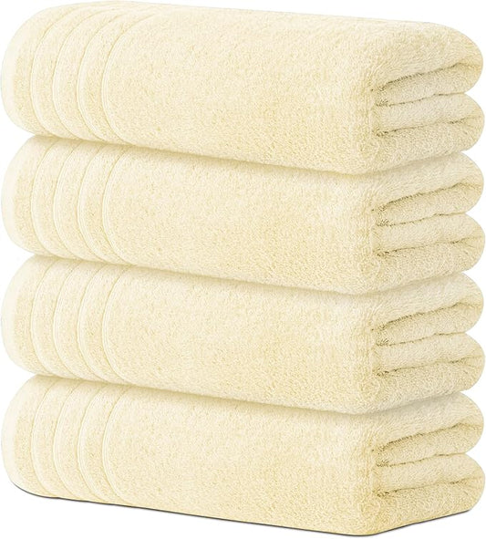 Avalon Towels Bath Towels Set of 4, Size 30 x 60 Inches, Highly Soft and Absorbent, Quick Drying, Lightweight, Perfect for Daily Use
