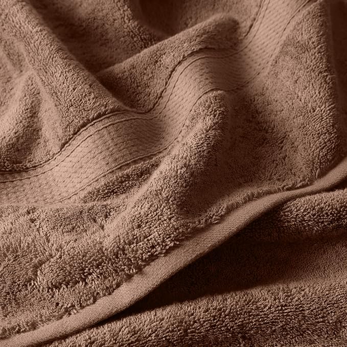 SUPERIOR Egyptian Cotton Ultra Plush & Absorbent, 6 Piece Set, Chocolate | Quick Dry, Soft Luxury Towel Set, Bath Essentials, Guest Bath, Spa, 2 Bath, 2 Hand, 2 Face Towels, Madeline Towels