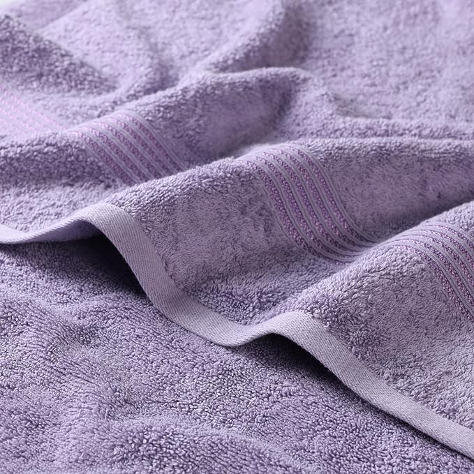 Superior Egyptian Cotton 12-Piece Towel Set, Assorted Towels for Home Bathroom, Decor Essentials, Includes 4 Bath, 4 Hand, 4 Face Towels/Washcloths, Quick Dry, Absorbent, Royal Purple