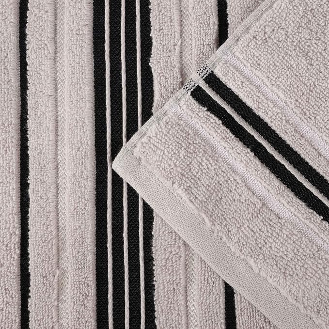 Superior Cotton 6 Piece Towel Set, 2 Bath, 2 Hand, 2 Washcloth/Face Towels, Quick Dry, Home Essentials, Shower, Spa, Luxury Plush Soft Absorbent Towels, Zero-Twist, Solid, Sadie Collection, Platinum