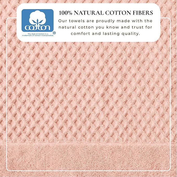 Great Bay Home Oversized Bath Sheets - 100% Cotton 2 Pack 68x35 Extra Large Towel - Absorbent, Durable, Quick-Dry Towels for Bathroom (Pink)