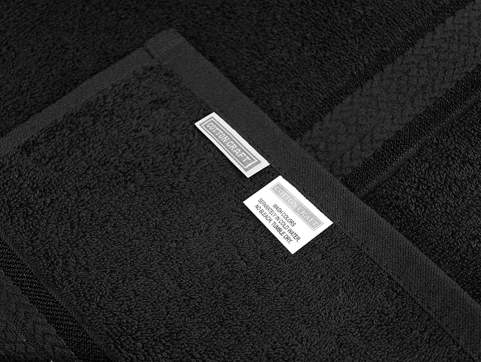 COTTON CRAFT Ultra Soft Bath Sheets - 2 Pack - 35 x 70 - Absorbent Quick Dry Everyday Luxury Hotel Bathroom Spa Gym Shower Beach Pool Travel Dorm - 100% Ringspun Cotton - 580 GSM - Easy Care - Black