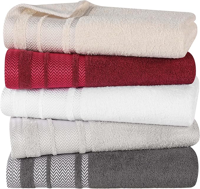 Superior Cotton Bath Sheet Set, Oversized Large Plush Soft Absorbent Body Towel, Shower, Spa, Hotel, Pool, Bath Basics, Home Essentials, Luxury, Fluffy, Quick Dry, Hays Collection, Set of 2, Cranberry