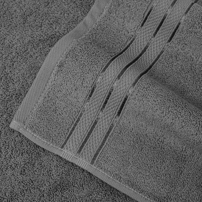 Elegant Comfort Three Line Popcorn Towel Set for Bathroom 35 x 70 inches,Premium Hotel Quality 1-PACK Jumbo Towels, 100% Turkish Cotton, Soft and Durable, Quick Dry and Highly Absorbent, Charcoal Gray