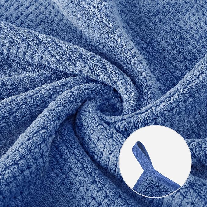 MaopaoBeauty 6 Pack Washcloth Set Towels - Quick Drying & Absorbent Microfiber Gym Towels 13x13 inches - Lightweight & Thin Yoga Towels - Multi-Purpose Camping Towels for SPA, Hotel & Bathroom, Blue