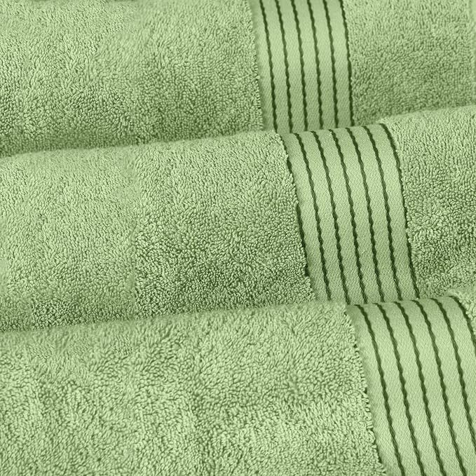Elegant Comfort Premium Turkish Cotton 4 Pack Hand Towel Set - 16 x 28 inch, Luxurious Hotel Spa Quality 100% Turkish Cotton 4PC Hand Towel Set - Highly Absorbent - Soft Bathroom Towels, Sage
