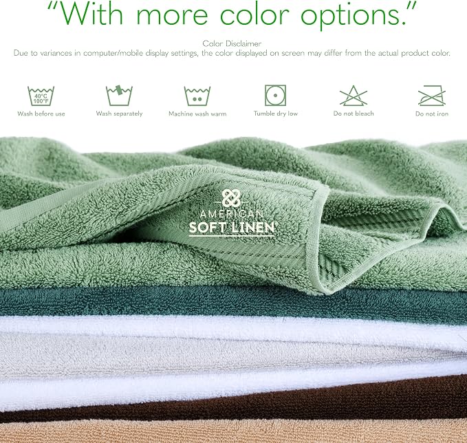 American Soft Linen 100% Cotton Luxury Turkish Towels, 35x70 XL Bath Sheet | Soft Absorbent Quick Dry OEKO Tex Standard 100 Certificated Durable Machine Washable Breathable Premium Hotel Quality