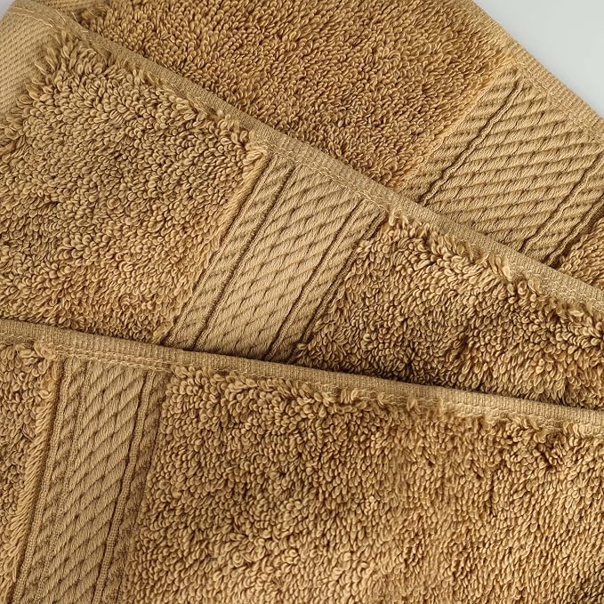 Superior Egyptian Cotton 800 GSM Plush & Absorbent, 9 Piece Set, Toast | Quick Dry, Soft Luxury Towel Set, Bath Essentials, Guest Bath, Spa, 3 Bath, 3 Hand, 3 Face Towel, Madeline Towels