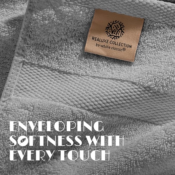 Luxury Soft Bath Sheet Towels Set - 650 GSM Cotton Luxury Bath Towels Extra Large 35x70 | Highly Absorbent and Quick Dry | Hotel Quality Extra Large Bath Towels Oversized, Light Gray, 2 Pack