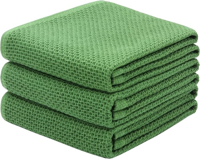 Mia'sDream Cotton Hand Towels, 13”x28”, 3 Pack, Cotton Bath Towels Set | Soft and Absorbent, Waffle Weave, Multi-Purpose Hand Towels for Bathroom,Kitchen,Gym| Cotton Dish Towels For Kitchen Drying