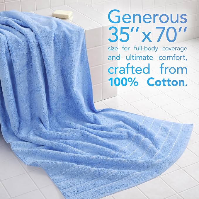 American Soft Linen 100% Cotton Luxury Turkish Towels, 35x70 XL Bath Sheet | Soft Absorbent Quick Dry OEKO Tex Standard 100 Certificated Durable Machine Washable Breathable Premium Hotel Quality