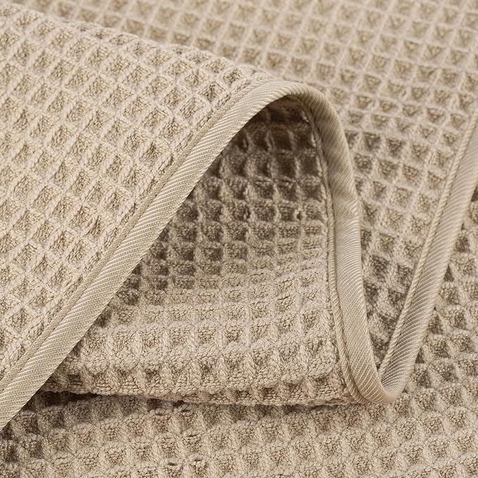 POLYTE 430 GSM Microfiber Lint Free Hand Towel, 16 x 30 in, 4 Pack (Waffle Weave)