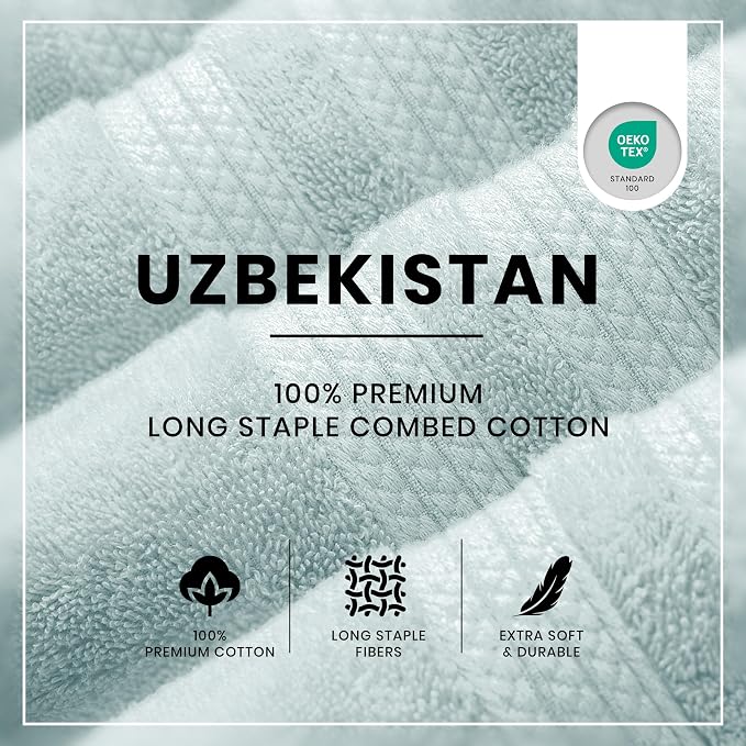 Bath Sheets 2 Pack Extra Large 35 x 70 Inches 600 GSM 100% Ring Spun Combed Uzbek Cotton Bath Towels Oeko-TEX Certified Soft Highly Absorbent Quick Dry – Mint