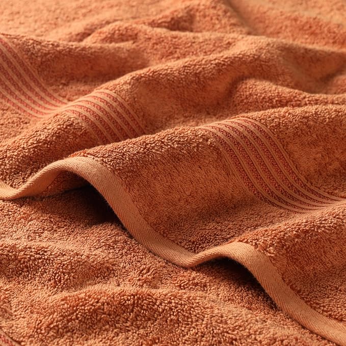 Superior Egyptian Cotton 3-Piece Towel Set, Assorted Towels for Home Bathroom, Master Bath, Decor Essentials, Includes 1 Bath, 1 Hand, 1 Face Towel/Washcloth, Quick Dry, Absorbent, Caramel Brown