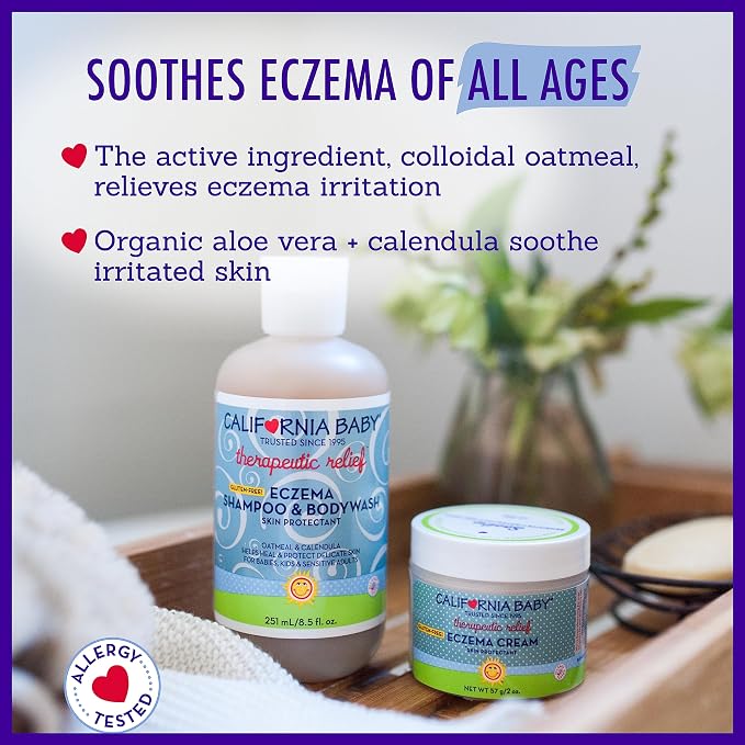 California Baby Eczema Body Wash & Shampoo | Gentle Steroid-Free Eczema Treatment | Colloidal Oatmeal + Aloe Vera | 100% Plant-Based | 8.5 oz.