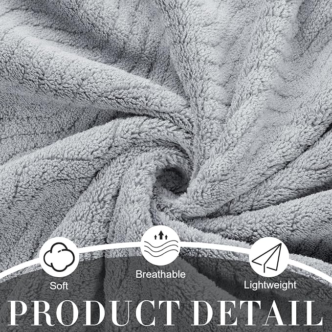 SmoothNovelty 2 Pcs Oversized Bath Towels 40 x 80 Inch, Extra Large Bath Sheets Microfiber Lightweight & Quick Dry, Jumbo Shower Towels for Adults Beach, Gym, Pool, Spa, Travel (Light Gray)
