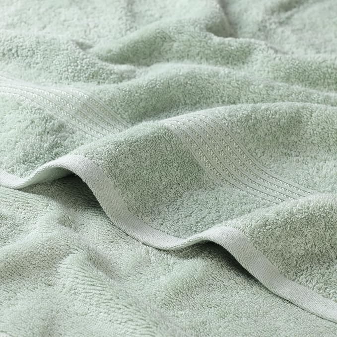 Superior Egyptian Cotton 4-Piece Bath Towel Set for Shower, Bath, Spa, Resort, Hotel, Soft Body Towels, Airbnb Essentials, Apartment, Dorm, Quick Dry, Absorbent, Bathroom Basics, Sage