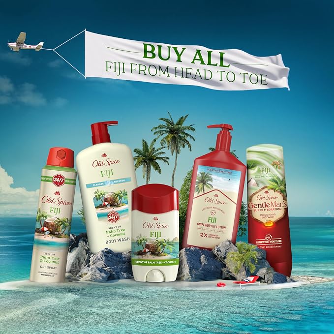 Old Spice Body Wash GentleMan’s Super Hydration for Men, 24/7 Renewing Moisture, Gentle on Skin with Skin Conditioners, Fiji with Palm Tree + Coconut Scent, 20 oz