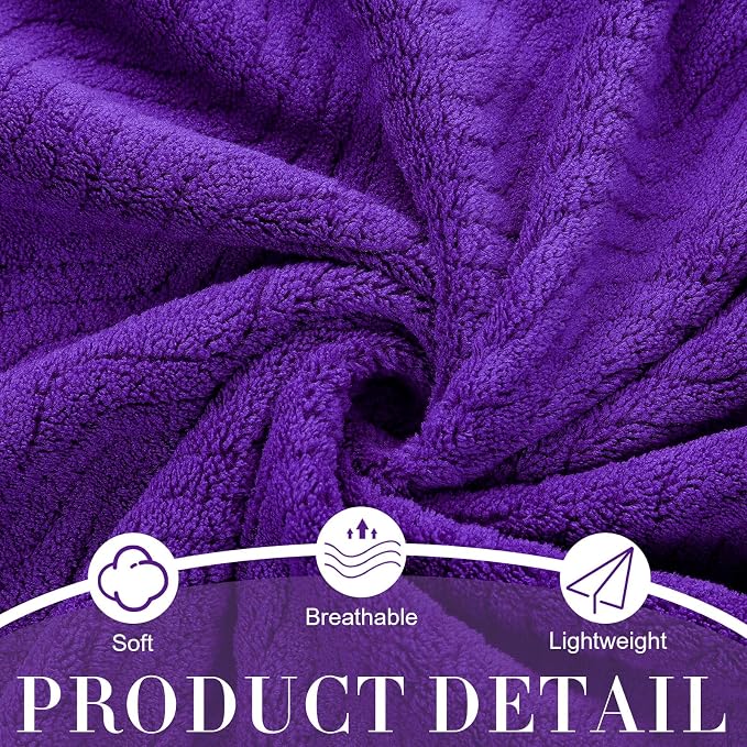 SmoothNovelty 2 Pcs Oversized Bath Towels 40 x 80 Inch, Extra Large Bath Sheets Microfiber Lightweight & Quick Dry, Jumbo Shower Towels for Adults Beach, Gym, Pool, Spa, Travel (Purple)