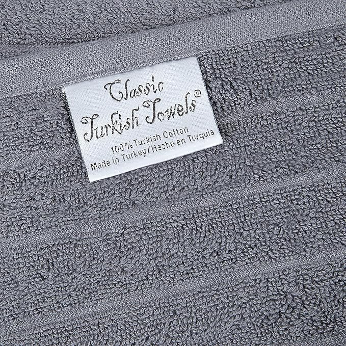 Classic Turkish Towels CTT - Premium 2 Piece Jumbo Bath Sheets, 100% Turkish Cotton, Absorbent & Ultra Comfy Bath Towel Sheets for Hotels & Spa | 40"x65" (Grey)