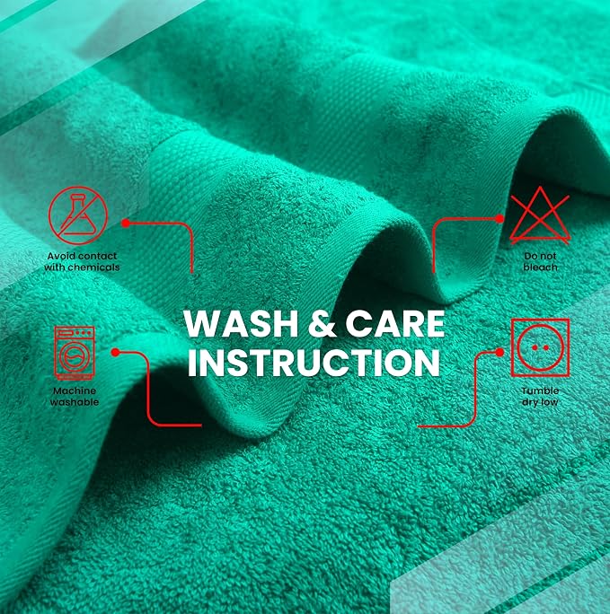 Infinitee Xclusives Jumbo Bath Sheets Towels for Adults – 600 GSM (35X70 Inches)– 100% Ring Spun Cotton Soft and Absorbent Large Bath Towels for Bathroom (Vivid Green) (Pack of 2)