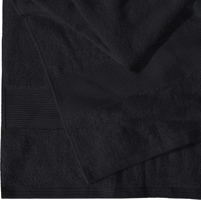 Belizzi Home Premium Cotton Oversized 2 Pack Bath Sheet 35x70-100% Pure Cotton - Ideal for Everyday use - Ultra Soft & Highly Absorbent - Machine Washable - Black