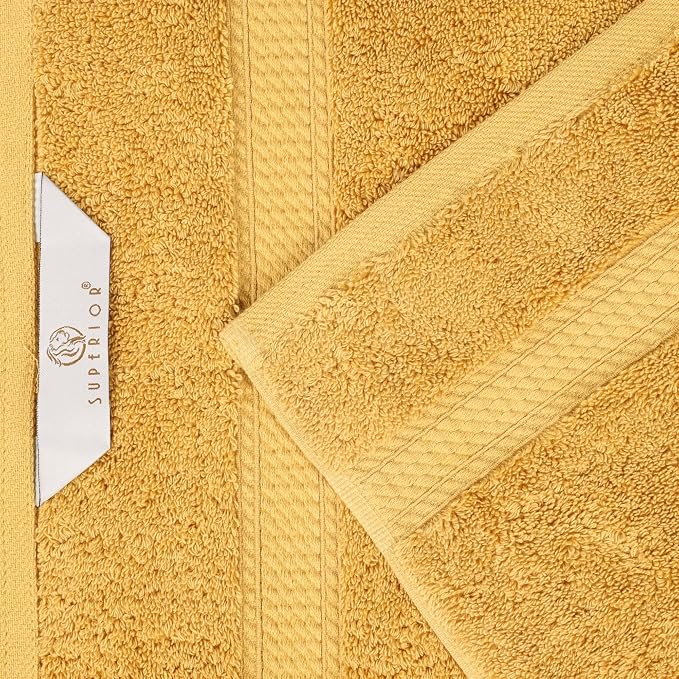 Superior Egyptian Cotton Plush & Absorbent, Bath Towel Set of 4, Gold | Quick Dry, Soft Luxury Towel Set, Bath Essentials for Bathroom, Guest Bath, Spa, 4 Piece Bath, Madeline Towels