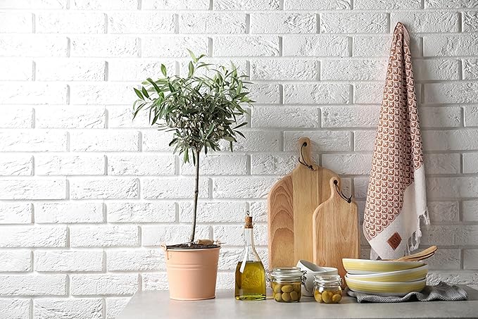Gold CASE Turkish Hand Towels for Bathroom Set of 4 – 100% Cotton Bathroom Towels – Helen Kitchen Small Towel for Spa, Face, Tea & Dishcloth – Decorative Patterned Weave – Orange